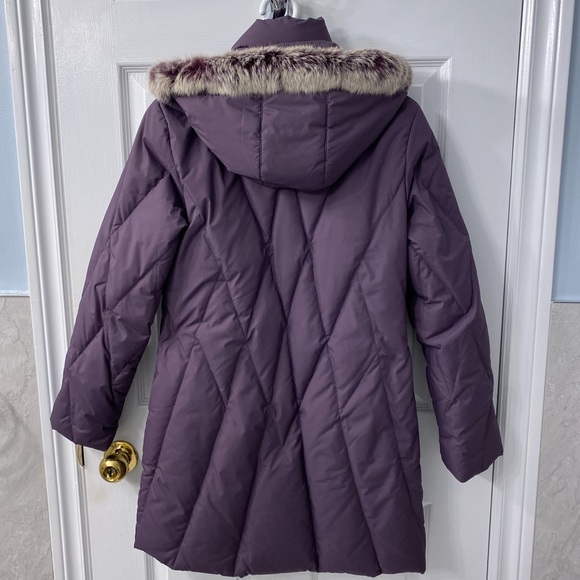 Purple Light-weight Down Coat with Real Fur Trimmed Hood Size XS IGLU Canada - Picture 12 of 12